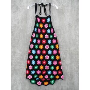 Show Me Your Mumu Dress Womens XXL Happy Halter Mini Open Back Granny Square